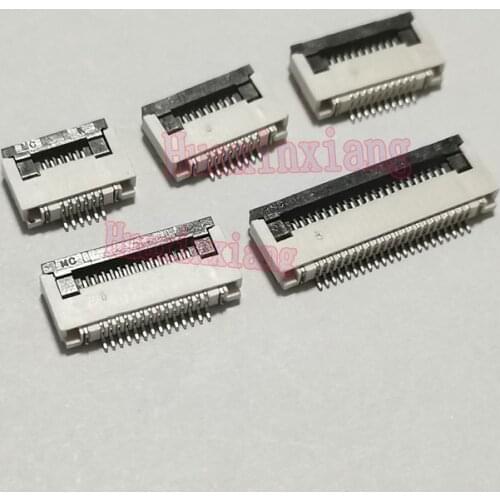 50PCS/Lot 0.5MM SMT Type FFC/FPC Flat Socket/Jack Connector Clamshell Bottom Contact 4P/6P/8P/10P/12P/14P/18P/20P/22P/24P/26P