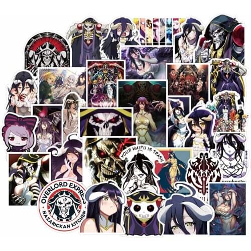 50Pcs Japanese Classic Game Animation Overlord Sticker For Skateboard Guitar Bicycle Toy Computer DIY Suitcase