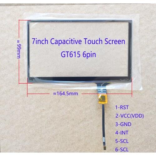 7inch Capacitive Touch Screen Digitizer For Car Radio GT615 GT911 6pin 164*99mm LXH-TPC0037-677-V3-XDX HOTATOUCH Universal