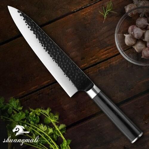 8 Inch Utility Chef Knife 4CR13 Forged Stainless Steel Kitchen Knives Sharp Home Cooking Tool Cleaver Meat Vegetable Chef Knives