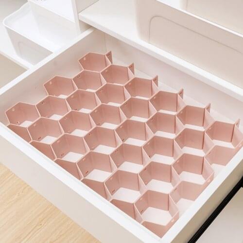 8pcs/set Honeycomb Nest Drawer Storage Divider Socks Underwear Storage Box Plastic Makeup Organizer Home Accessories 4 Colors