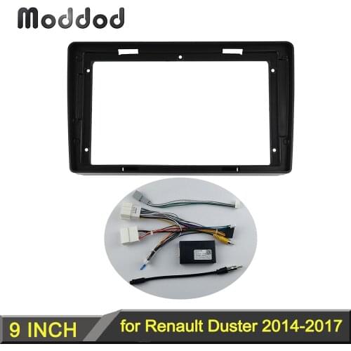 9 Inch Car Radio Fascia Frame fir for RENAULT DUSTER 2014-2017 Dash Mount kit Stereo GPS DVD Player Install Surround Trim Panel