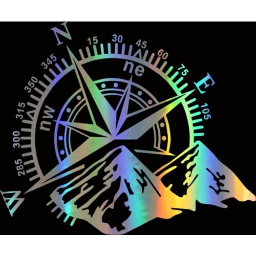 WaveHands Car Stickers Art Design NSWE Mountain Compass Funny Vinyl Car-Styling Decals For Auto Window Motorcycle Decor
