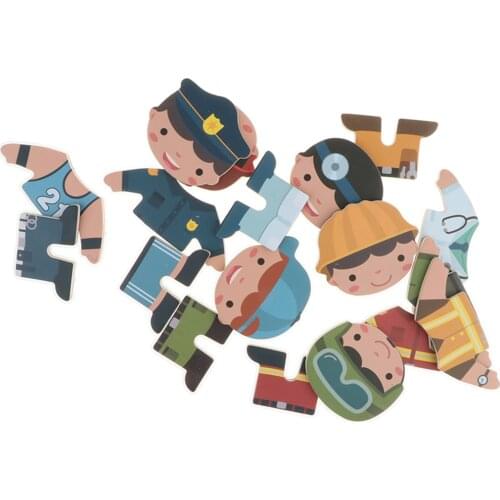 Wooden Change Cloths Toy Boy Dress-up Montessori Tools for Kids Cognition