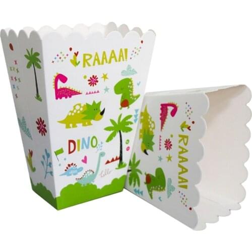 Dinosaur Party Disposable Tableware Birthday Dino Jungle Party Decorations Popcorn Box Kids Party Gifts Jungle Party Supplies