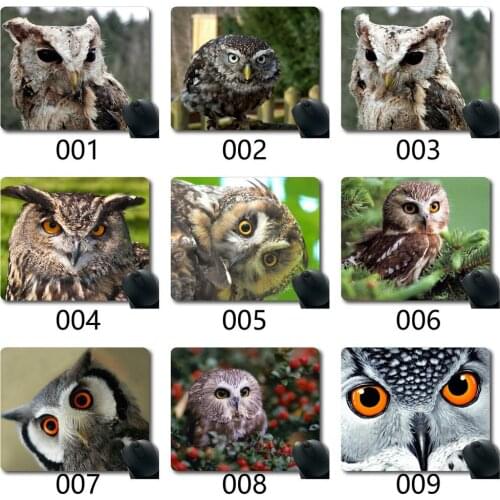 Gaming Mouse Pad,owl and pussycat Giant eagle owl,Mouse Pad with Stitched Edges