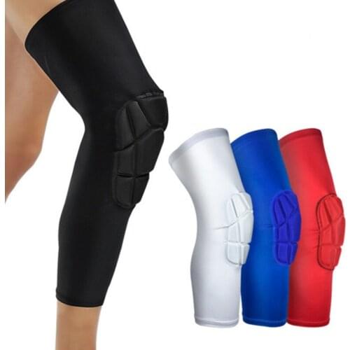 Compression Leg Sleeves Honeycomb Knee Pads Supports Brace Gym Leggings Running Unisex Shin Guard Basketball Football Sports