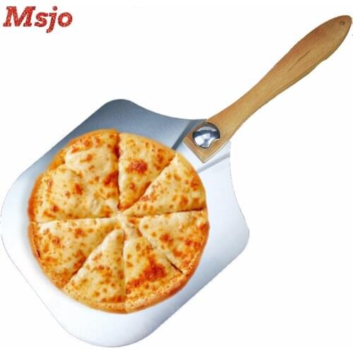 Msjo Aluminum Pizza Shovel Peel With Long Wooden Handle Pastry Tools Pizza Paddle Spatula Foldable and Removable Pizza Peel New