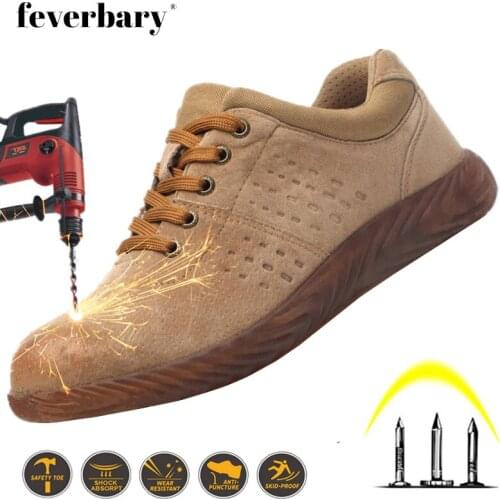 Mens Leather Steel Toe Cap safety Shoes Waterproof Work Boots Smash-resistant Puncture-proof Shoes Size 36-46