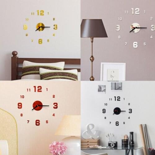 Newest Arrivals Modern Art DIY Wall Clock 3D Self Adhesive Sticker Home Office Kitchen Decor