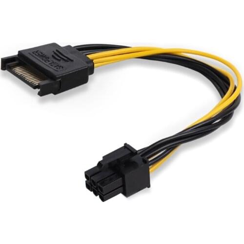 New SATA 15pin Revolution 6pin Graphics Power Cord Serial Port To 6-pin Graphics Power Cord