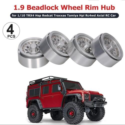 4PCS 1.9in Metal Beadlock Wheel Rim Hub for 1/10 RC Crawler Car Compatible with TRX4 Hsp Redcat Traxxas Tamiya Hpi Rc4wd Axial