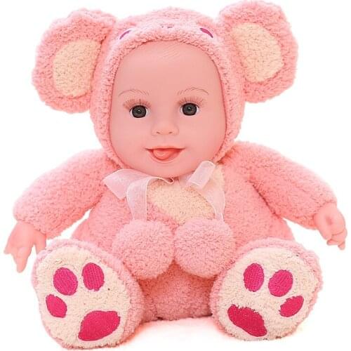 Very cute 3 colors Singing Simulation dolls Reborn baby doll Sleep placate fashion Bear doll plush toy soft baby kids child gift