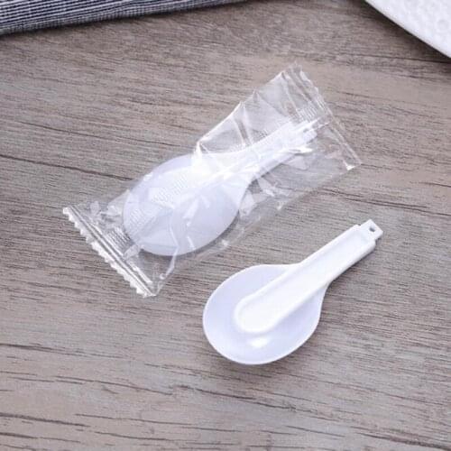 Disposable round spoon ice cream folding spoon soup scoop with opp packing