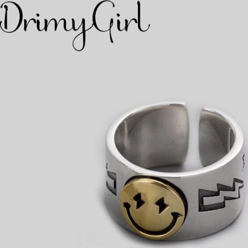 Original Design Bohemian Retro Smile Ring For Women Fashion Open Finger Rings Female Boho Jewelry