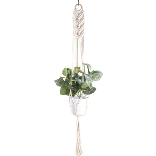 Hanging Basket Hanger Holder Rope Plant Pure Hand Weaving Length 100cm Decor Gardening Creative Net Bag Flower Pot