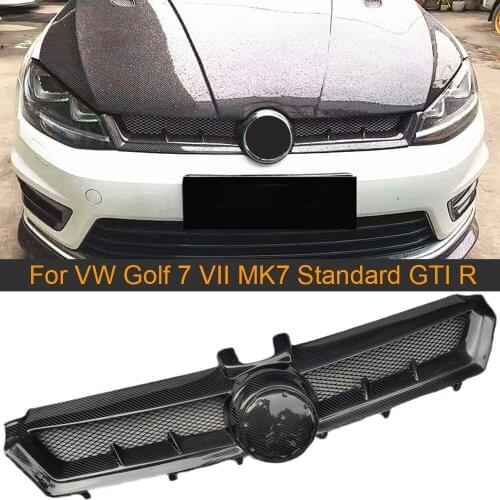 Carbon Fiber Front Grill For Volkswagen VW Golf 7 VII MK7 Standard GTI R 2014-2017 Car Front Bumper Grille Grill Cover Trim