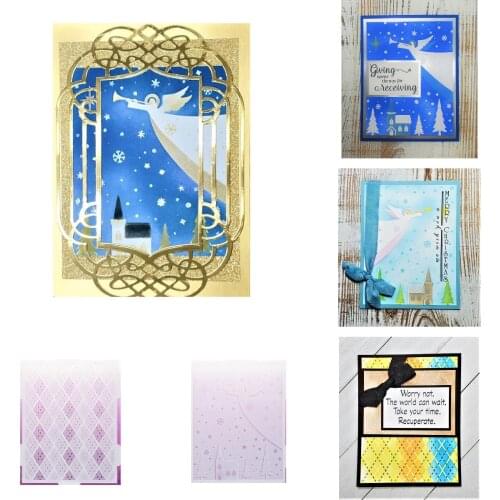 Christmas Background Pattern Deer Snowflake Square Stencils for Card Making New Arrival Diy Layering Stencils Wall Painting