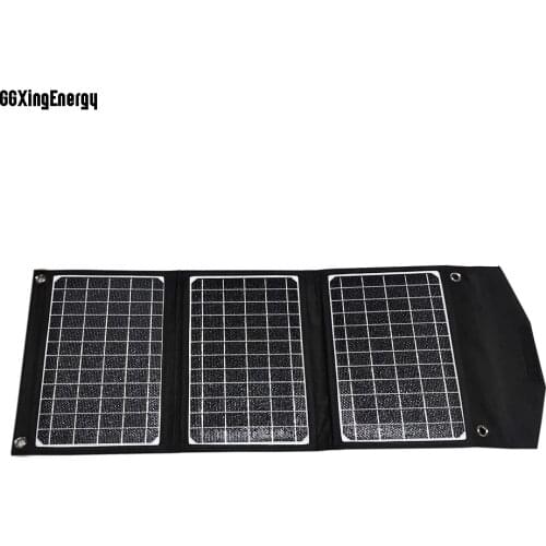 GGXingEnergy Sunpower Solar Cells 21Watt Portable Folding Solar Panel Array Charger DC Out for 18V/12V Battery,USB 5V for Phones