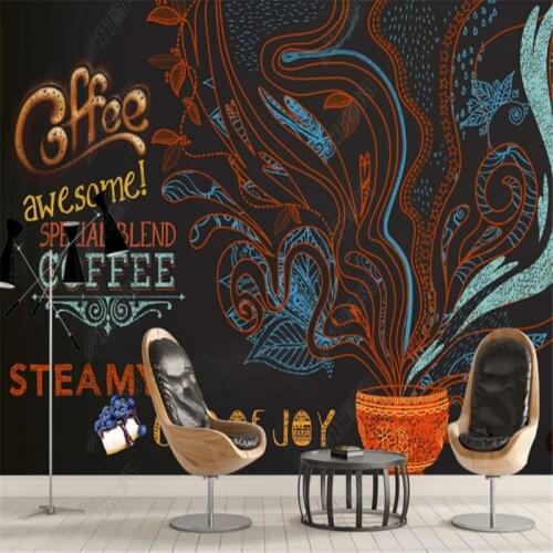 Modern European Coffee Shop Mural Wallpapers Industrial Decoration Cafe Tooling Background Wall Paper Papel De Parede 3d