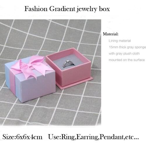 High Quality Square Jewelry Organizer Box Pendant Storage Box Colors Gift Box For Rings Earrings Engagement gifts 6x6x4cm 25pcs
