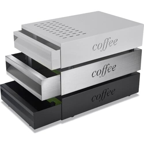 Drawer type powder residue box stainless steel large capacity bar counter mobile commercial espresso machine knocking residue bo