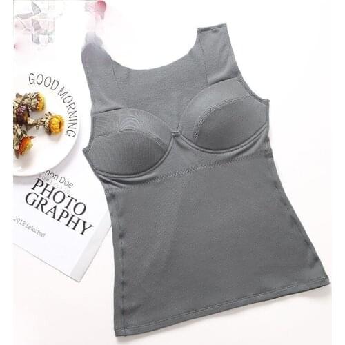 Women 2021 Autumn Winter Fashion Thicken Warm Vest Tops Female Thermal Underwear Tank Tops Ladies Slim Sleeveless Tops E89