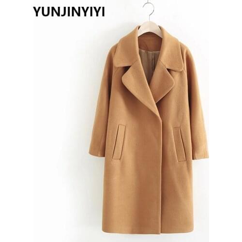 2019 winter lapel jacket. Womens handmade cashmere solid color coat. Womens cashmere trench coat. Elegant long coat