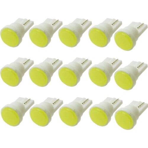 100pcs White Ceramic Car LED T10 COB W5W Auto Wedge Door Instrument Side Bulb Lamp Car Light White Source 12V
