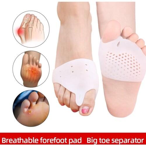 2pcs Five-Hole Forefoot Pad Toe Corrector Breathable 1-2345 Toe Separator hallux Valgus Bunions Pain Relief Feet Care Pads