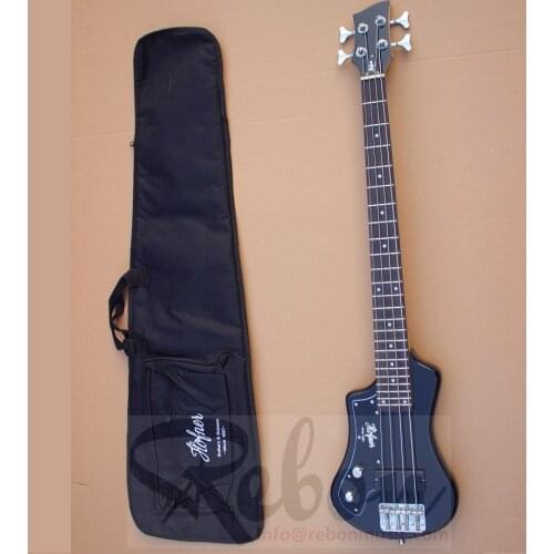 Weifang Rebon 4 String Left Hand Mini Travel Electric Bass Guitar With Guitar Bag