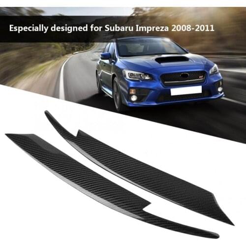 2Pcs Car Headlight Carbon Fiber Eyelids Eyebrows for Subaru Impreza WRX STI 2008 2009 2010 2011