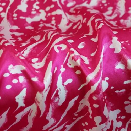 By Meter Soft Satin Fabric Geometric Design Silky Charmeuse Scarf Material Lining