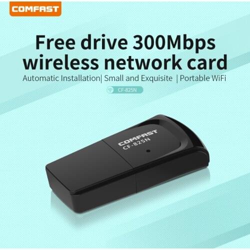 COMFAST CF-WU825N V3 Wifi Adapter Mini Wireless USB Network Card 300Mbps 2.4G Windows PC Receiver Wifi Dongle Plug And Play