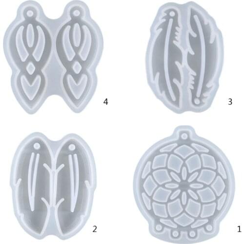 Dream Catcher Resin Mold Epoxy Dream Catcher Keychain Mold Silicone Keychain Pendant Mold Feather Mold for Diy Crafts