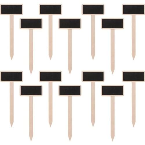 Healifty 20PCS DIY Wooden Chalkboard Garden Plant Markers Decorative Garden Flowers and Plants Pot Tags House Tag Decorations