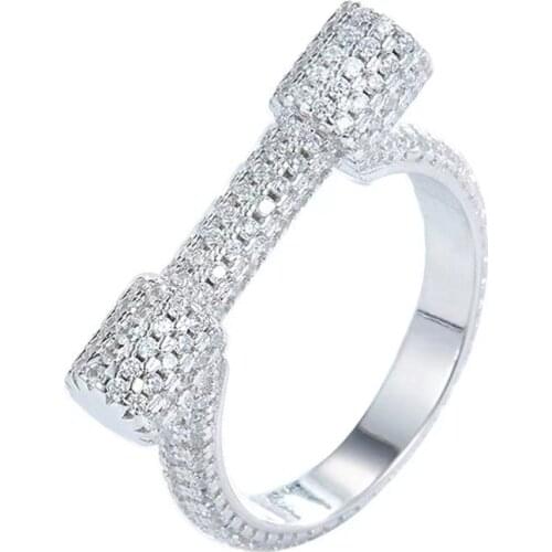 Horse Hoof Steampunk Rings For Women White Full Zircon Party Jewelry Horseshoe New Charms Punk Lady Ring Zk30