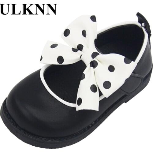 Girls Bow Leather Shoes 2021 Spring And Autumn New Childrens Single Shoes Small PU Leather Shoes Girls Soft-soled Princess Shoes