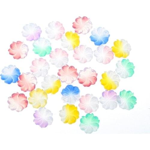 LF 100Pcs Mixed Multicolor Resin Flower Cabochon Flatback Decoration Crafts Embellishments For Scrapbooking Diy Accessories