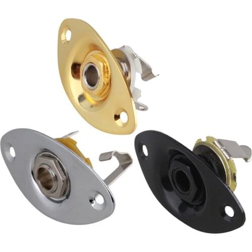 Metal Concave Output Jack Plate & Screws for Electric Guitar Replacement