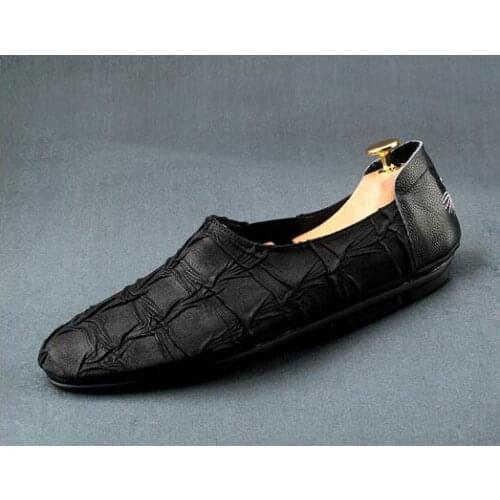 Man Leisure Peans Shoes flat heel Slip on Fashion Designer Mens Dress Wedding Party Shoes Spring Fall Hot