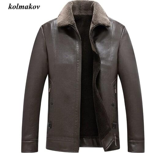 New Arrival Winter Style Men Boutique Woolen Liner Leather Coat High Quality Solid Zipper Loose Mens Fur Woolen Jacket Overcoat