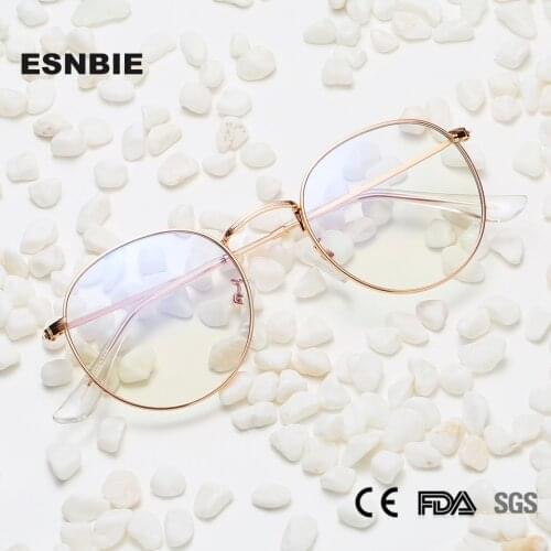 Brand Designer Anti Blue Light Glasses Men Women Vintage Round Metal Frame Eyeglasses Blue Ray Blocking Glasses Goggles Eyewear