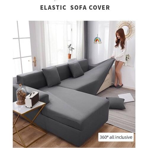Solid Stretch Corner Sofa Covers For Living Room funda sofa chaise lounge L-Shaped Sofa Armchair Couch Slipcover Chair Protector