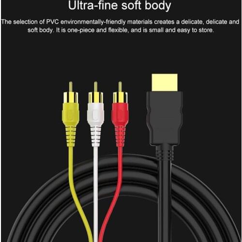 Portable High Definition 1080P Video HDMI-compatible To 3RCA AV Scart Composite Converter Adapter Video Audio Av Adapter Kabel