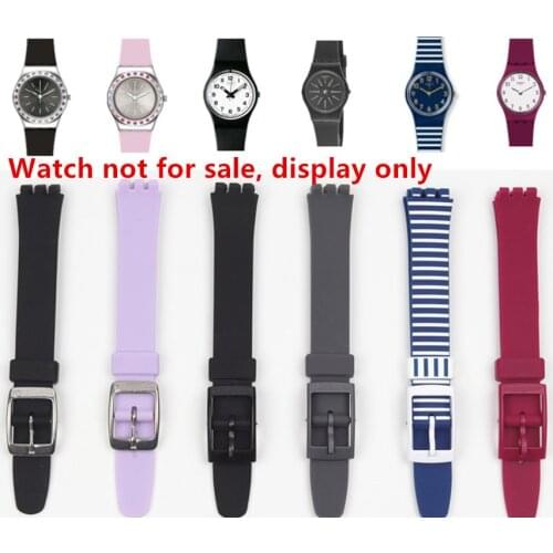 12mm Original quality watchband watch band For Swatch strap Silicone Resin for LW143 LS116 LL115 LM141 YSS306 LG129