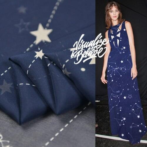 1 Meter New Autumn Printed Constellation Silk Chiffon Soft Resistant Perspective