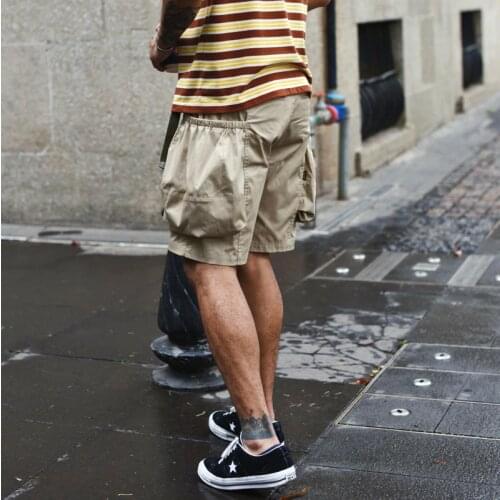 Saucezhan Casual Shorts Shorts Men Overalls Shorts for Men Multi-pocket practical Summer cargo shorts Horn buttons