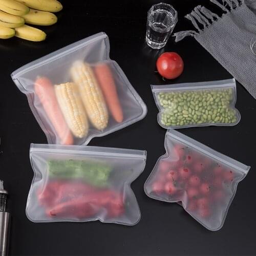 Silicone Food Storage Bag 10PCS Leakproof Containers Ziplock Fresh Wrap Fruit Vegetable EVA Refrigerator Kitchen Freezer Bags