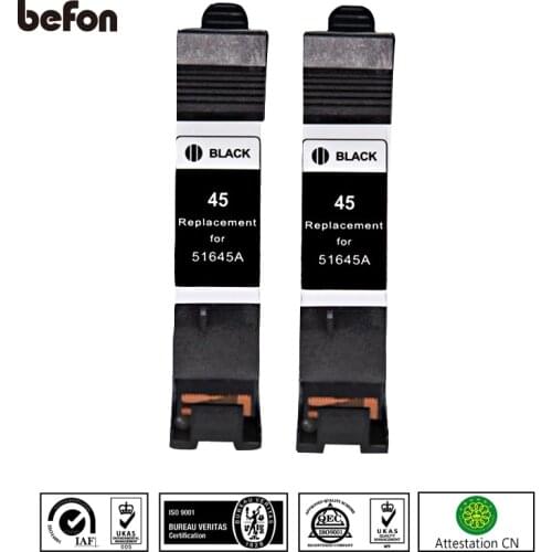 Befon X2 45 Printer Cartridge Replacement for HP 45 HP45 Ink Cartridge Deskjet for 710C 870CXI 830C 880C 890C 895CXI 930C 950C